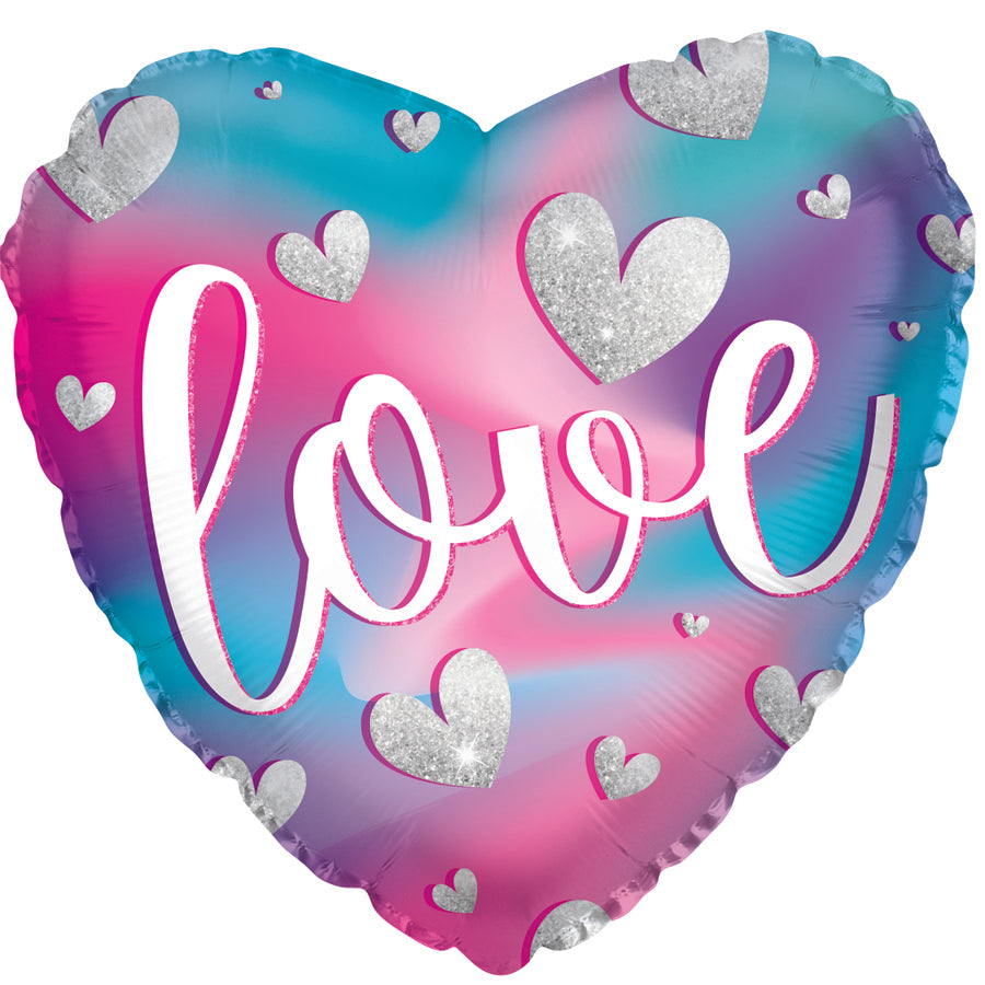 17" Love White Script Foil Balloon