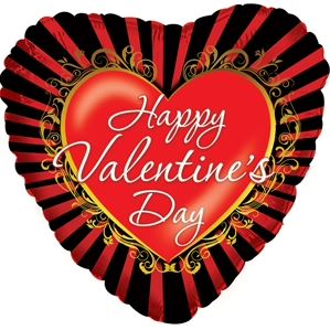 18" Happy Valentine's Day Ornate Gold Frame Balloon