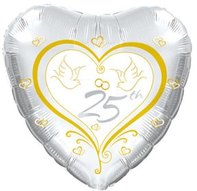 18" 25th Wedding Anniversary Balloon