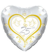 17" 25th Wedding Anniversary Packaged Balloon