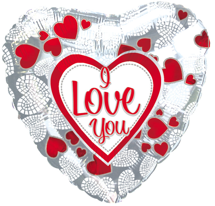 18" I Love You Mosaic Hearts Balloon