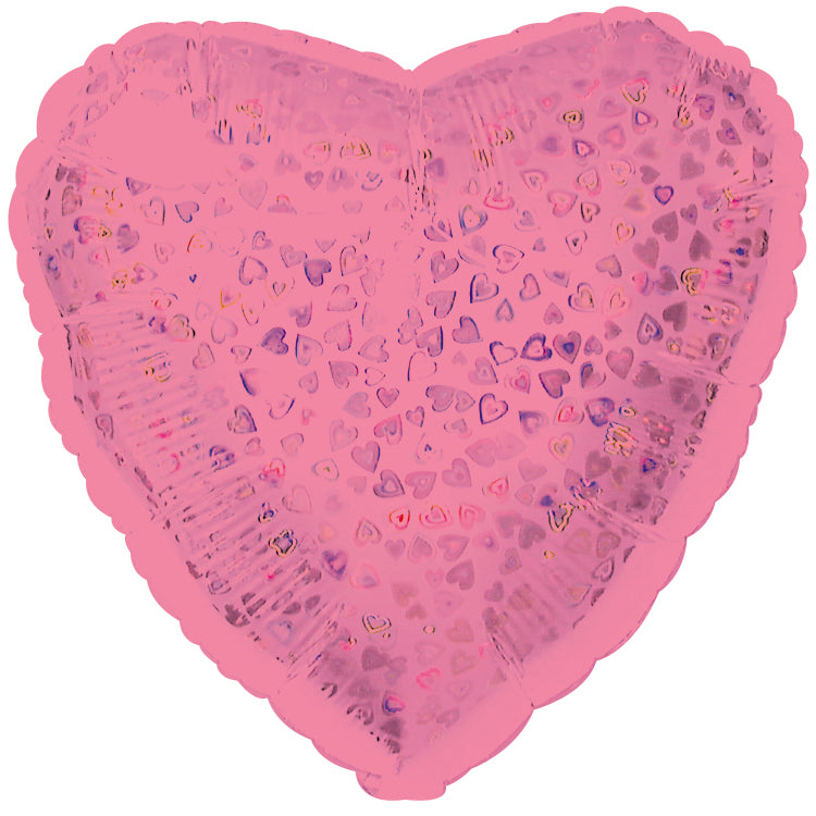 18" Pink Heart Pattern Dazzleloon Balloon