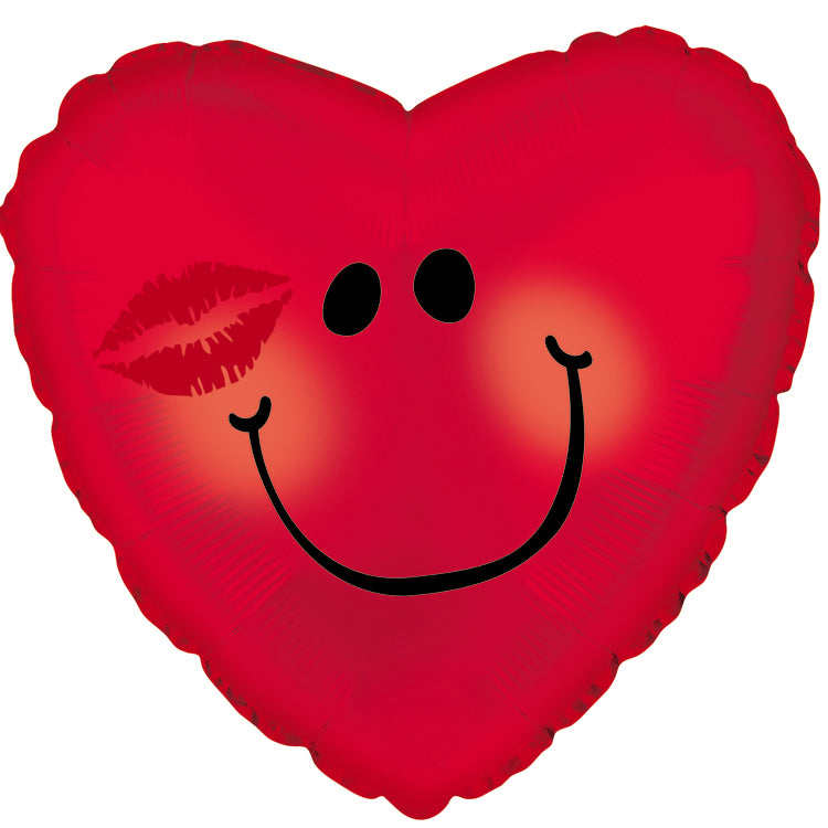 18" Smiley Heart Kissy Balloon