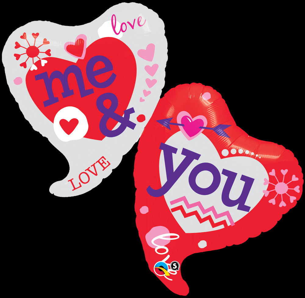42" You and Me Two Hearts Balloon