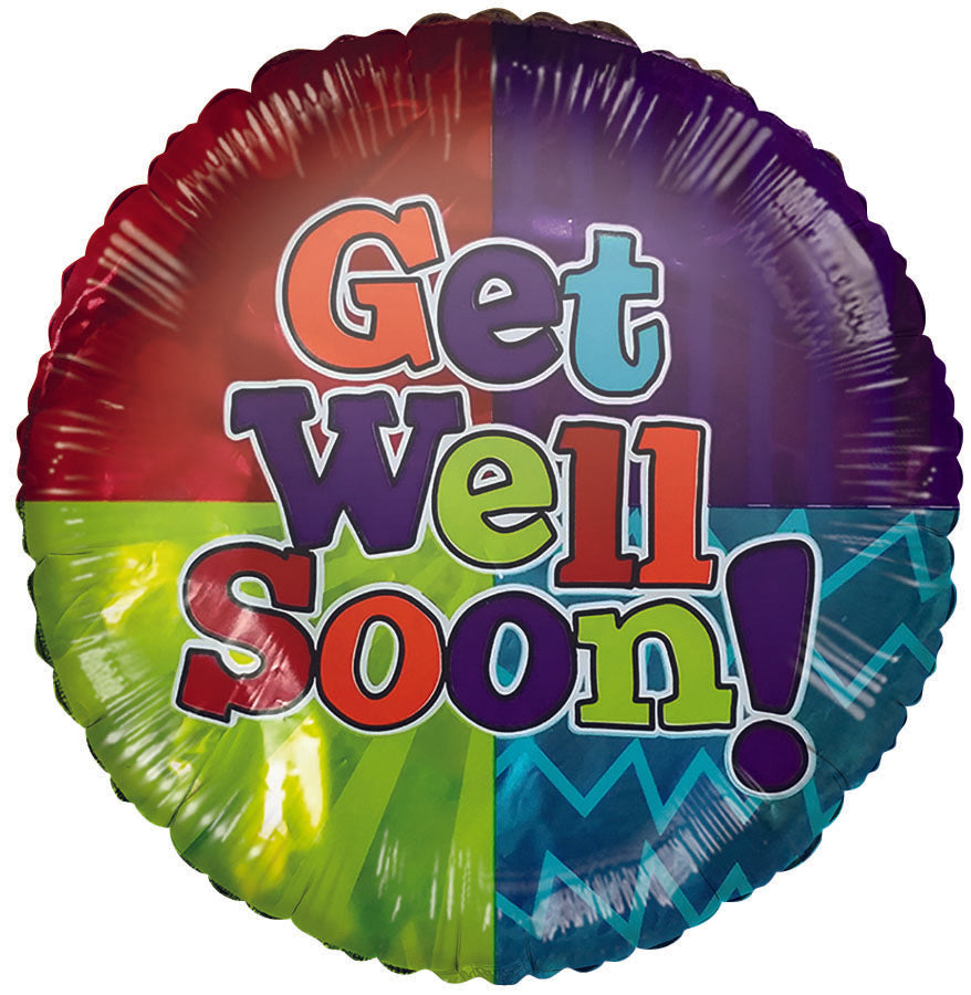 4" Airfill Only Get Well Soon Bright Colours Balloon
