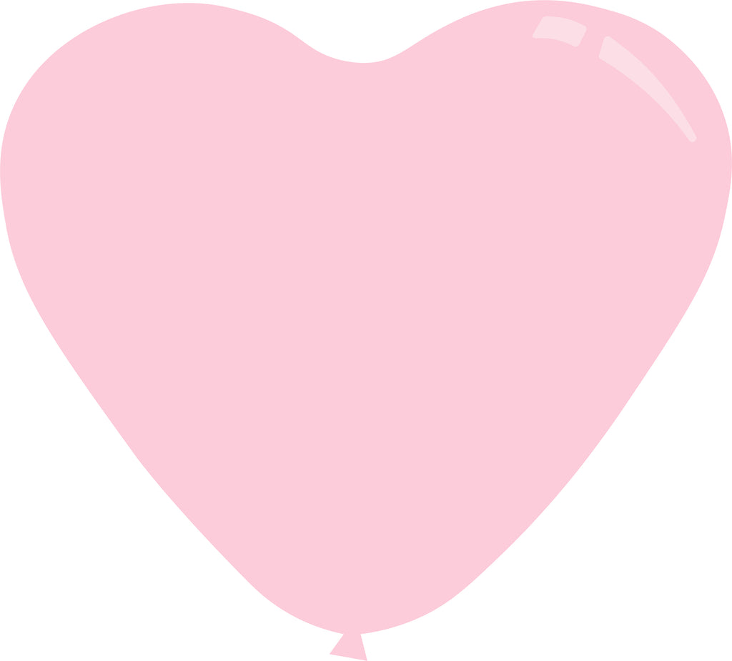 7" Deco Taffy Pink Decomex Heart Shaped Latex Balloons (100 Per Bag)