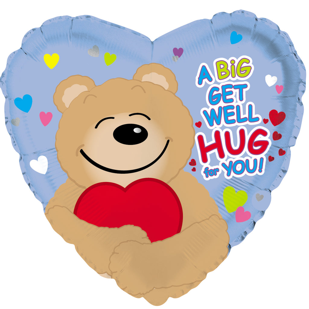 9" Airfill Only Get Well Hug for you Balloon