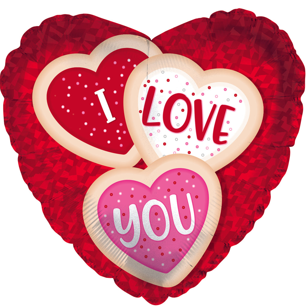9" Airfill Only I Love You Cookies Heart Foil Balloon