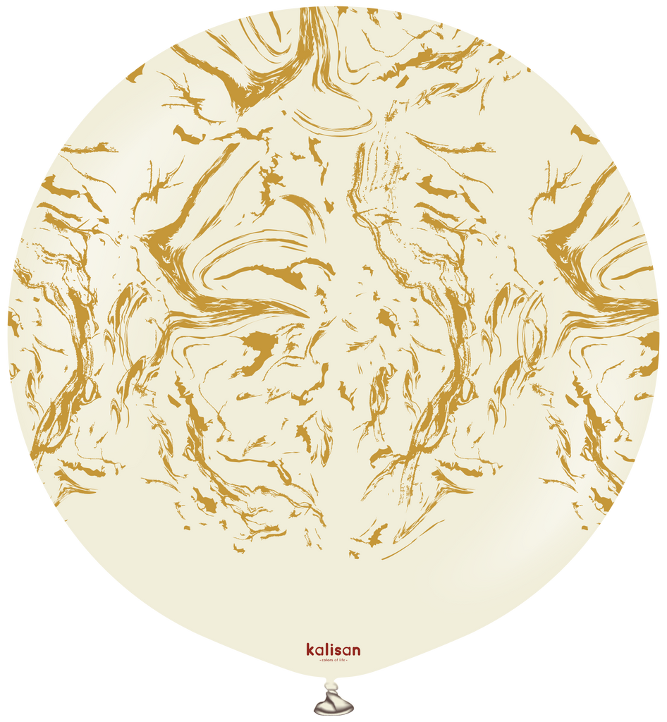 24" Kalisan Space Nebula White Sand (Printed Gold-1 Per Bag) Latex Balloons