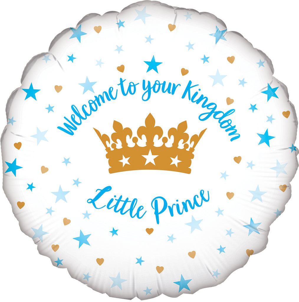 18" Welcome Little Prince Stars Holographic Oaktree Foil Balloon