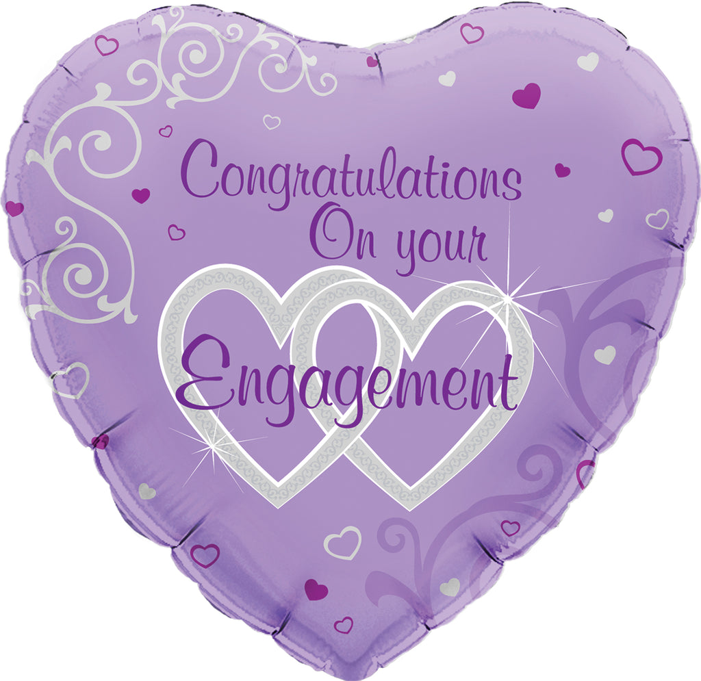 18" Congratulations On Your Engagement Oaktree Foil Balloon