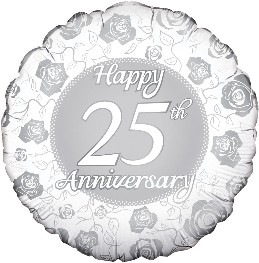 18" Happy 25th Anniversary Oaktree Foil Balloon