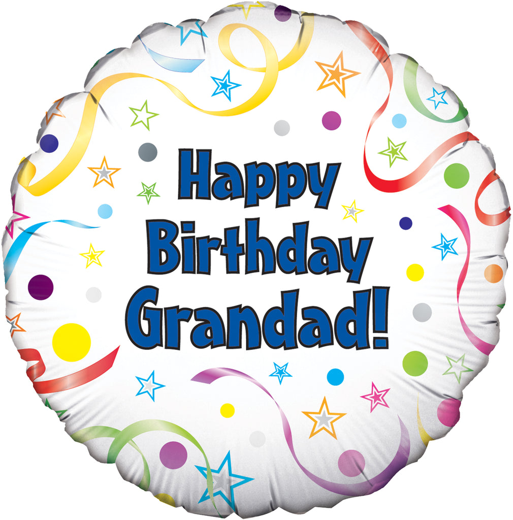 18" Happy Birthday Grandad Oaktree Foil Balloon