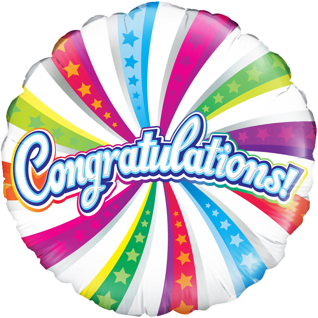 18" Congratulations Swirl Oaktree Foil Balloon