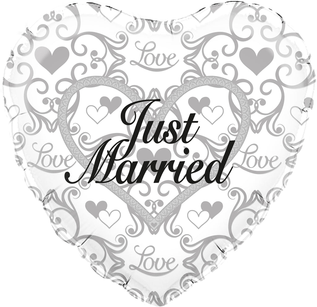 18" Just Married Filigree Oaktree Foil Balloon