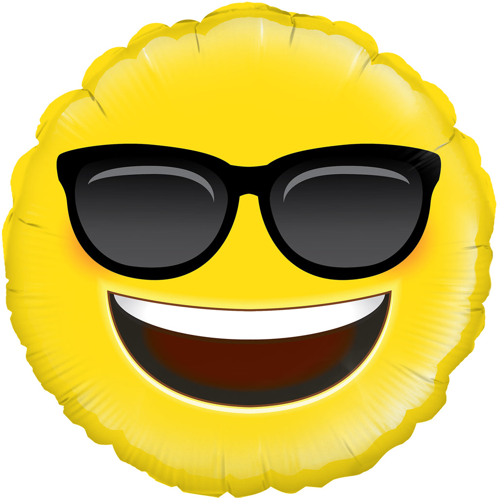 18" Cool Emoji Oaktree Foil Balloon