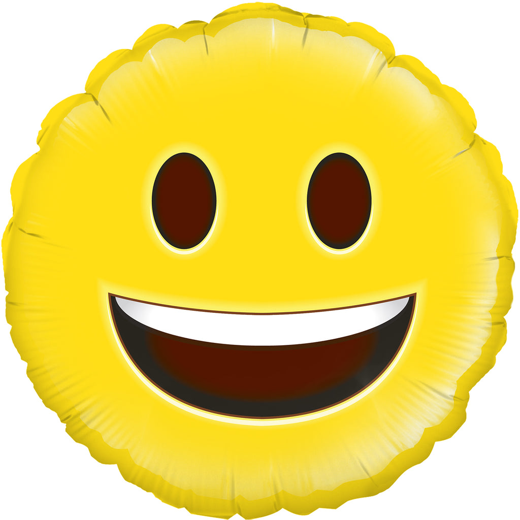 18" Happy Emoji Oaktree Foil Balloon