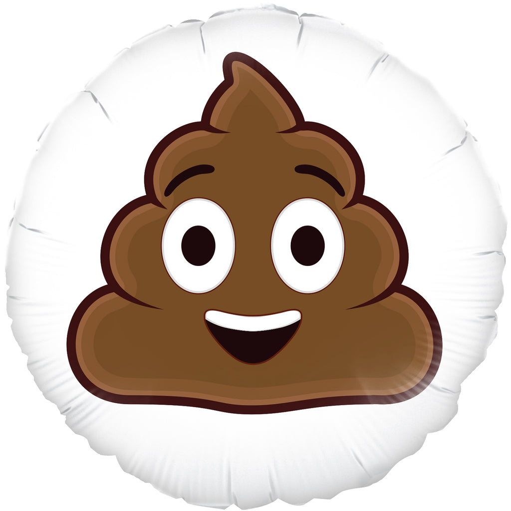 18" Smiling Poop Emoji Oaktree Foil Balloon