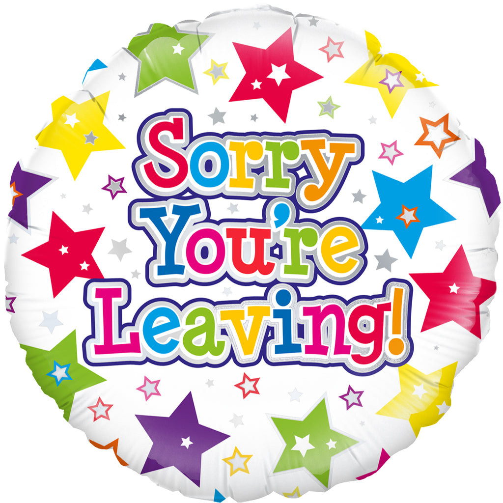 18" Sorry You're Leaving Stars Oaktree Foil Balloon