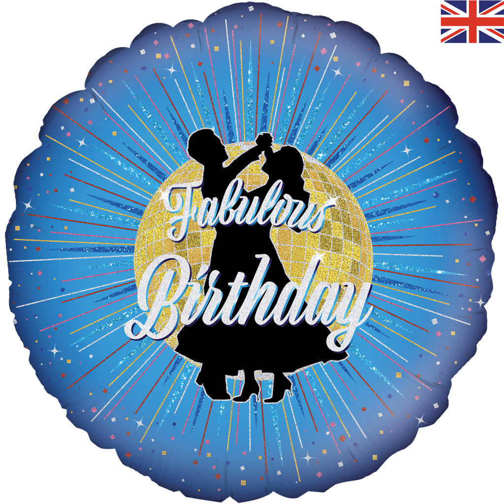 18" Oaktree Fabulous Birthday Holographic Foil Balloon