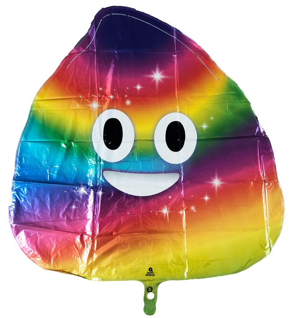 29" Rainbow Poo Mylar Balloon