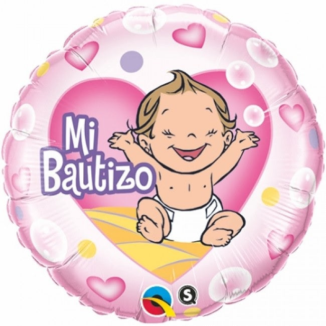 18" Mi Bautizo Pink Balloon (Spanish)