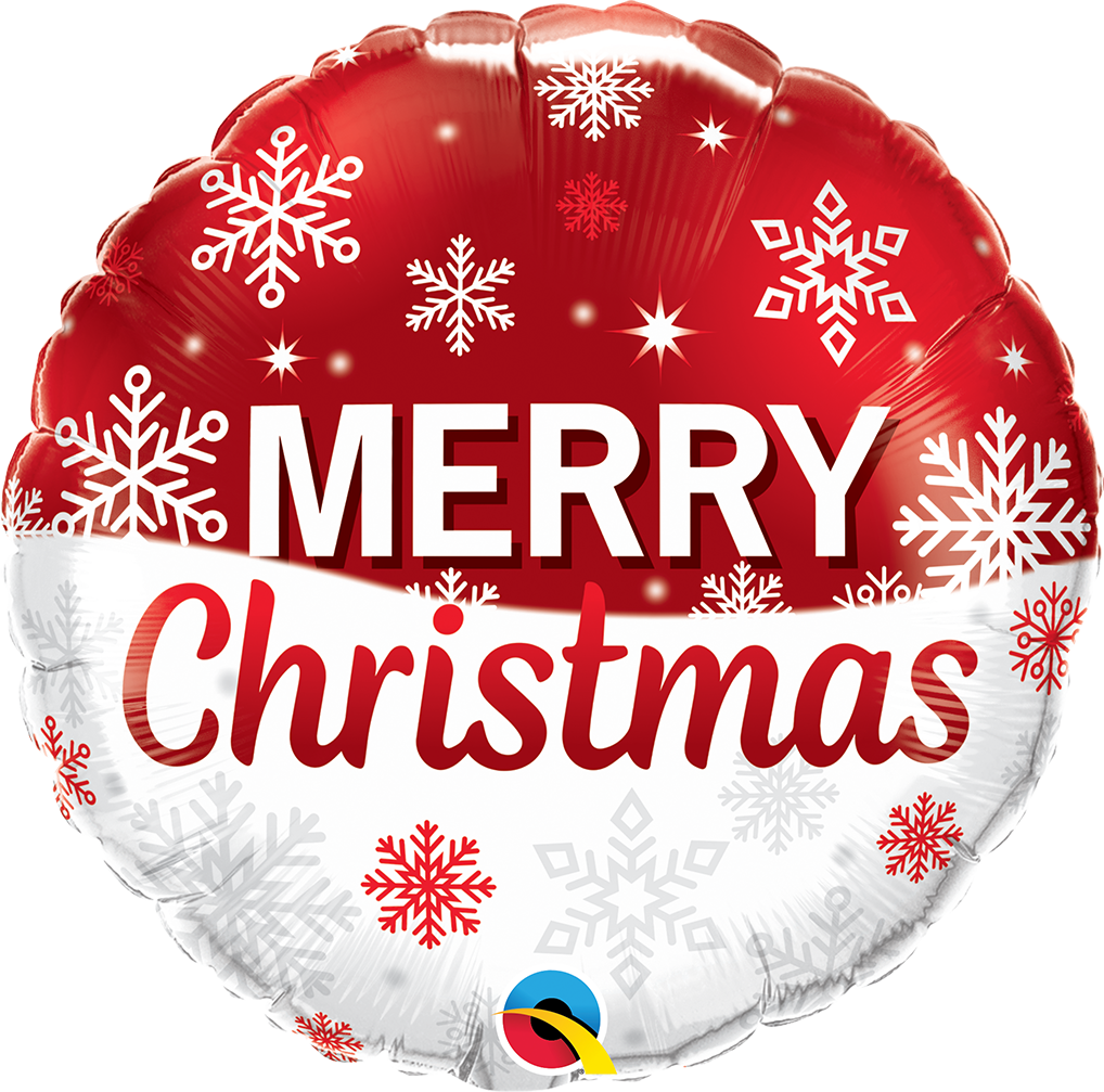 18" Christmas Snowflakes Red Foil Balloon