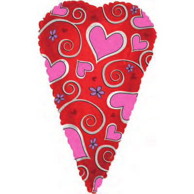 24" Skinny Pink Hearts Shape-a-Loon Balloon