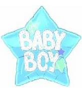 9" Airfill Only It's a Baby Boy Star Balloon