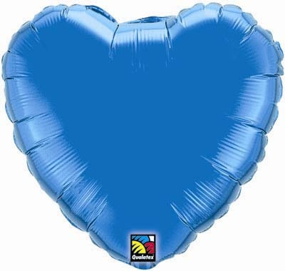 9" Sapphire Blue Solid Color Heart Airfill Only(Slightly Damaged) Balloon