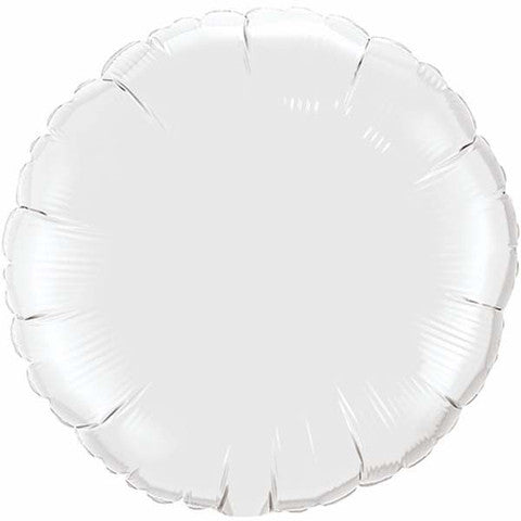 9" Airfill Only White Round Plain Foil Balloon