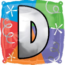 18" Designer Square Letter Balloon "D"