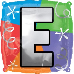 18" Designer Square Letter Balloon "E"