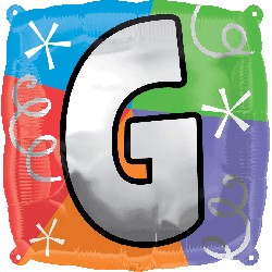 18" Designer Square Letter Balloon "G"