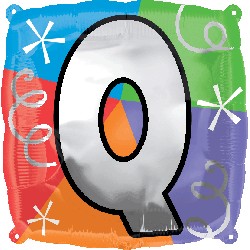 18" Designer Square Letter Balloon "Q"