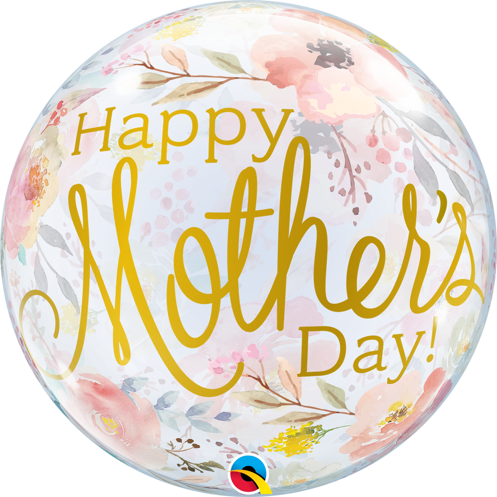 22" Mother's Day Watercolor Floral Bubble Balloon