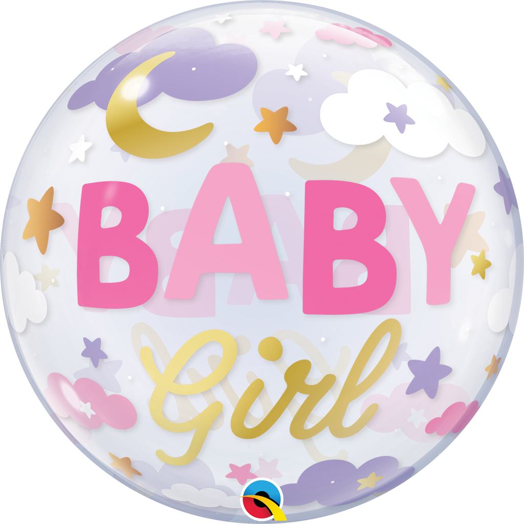 22" Single Bubble Balloon Baby Girl Sweet Dreams