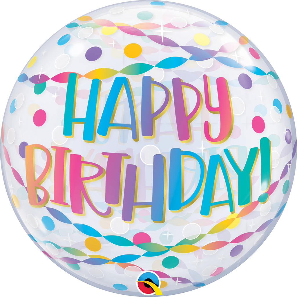 22" Single Bubble Balloon Birthday Confetti & Streamers