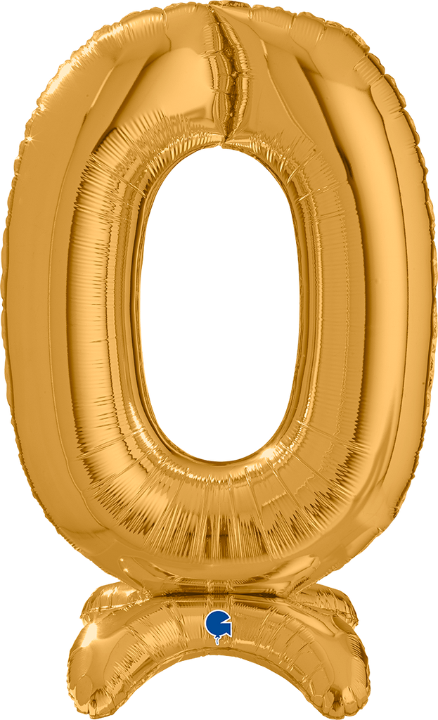 25" Number Standup 0 Gold Foil Balloon