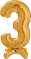 25" Number Standup 3 Gold Foil Balloon