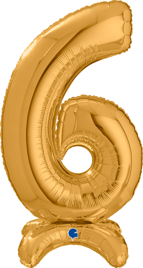 25" Number Standup 6 Gold Foil Balloon