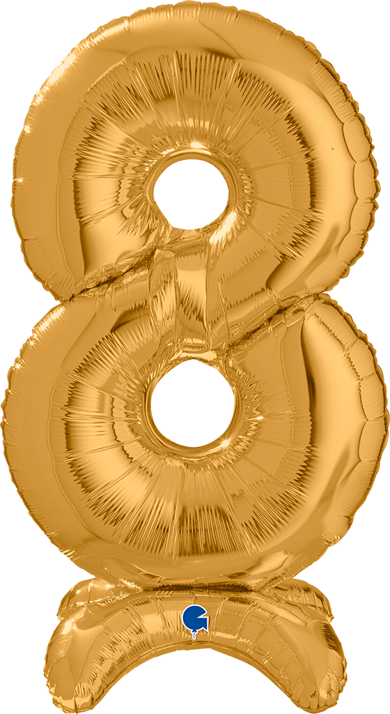 25" Number Standup 8 Gold Foil Balloon