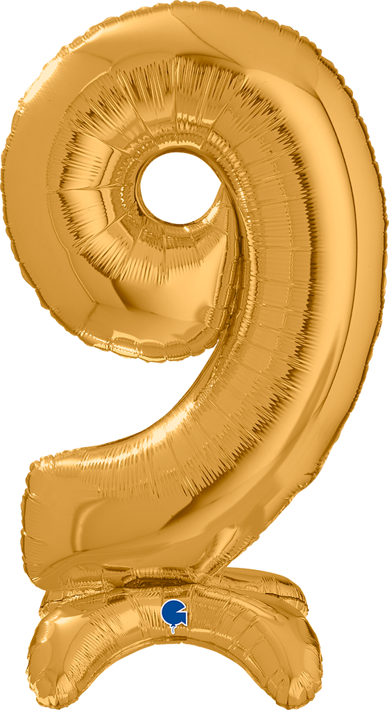 25" Number Standup 9 Gold Foil Balloon