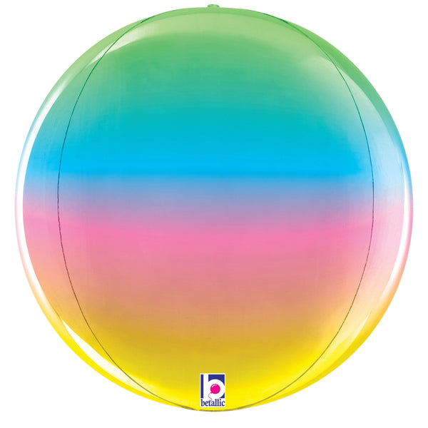 15" Multi-Sided (22" Deflated) Dimensionals Rainbow Globe Foil Balloon