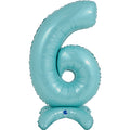 25" Number Standup 6 Pastel Blue Foil Balloon