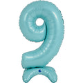 25" Number Standup 9 Pastel Blue Foil Balloon