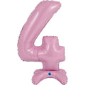 25" Number Standup 4 Pastel Pink Foil Balloon