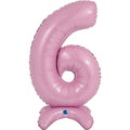 25" Number Standup 6 Pastel Pink Foil Balloon