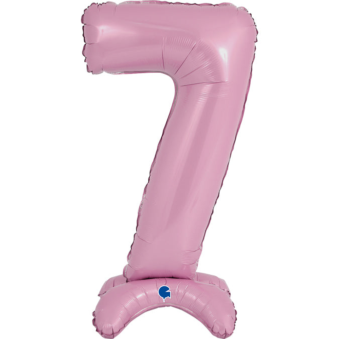 25" Number Standup 7 Pastel Pink Foil Balloon