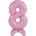 25" Number Standup 8 Pastel Pink Foil Balloon